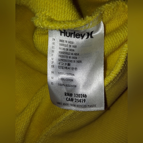 Hurley Cotton Cropped Boxy Skater Yellow Sun Graphic Sweatshirt - Picture 4 of 7